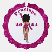 Fuchsia & Diamonds Danser Ornament Kaart B (Achterkant)