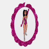 Fuchsia & Diamonds Danser Ornament Kaart B (Rechts)
