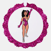 Fuchsia & Diamonds Danser Ornament Kaart B