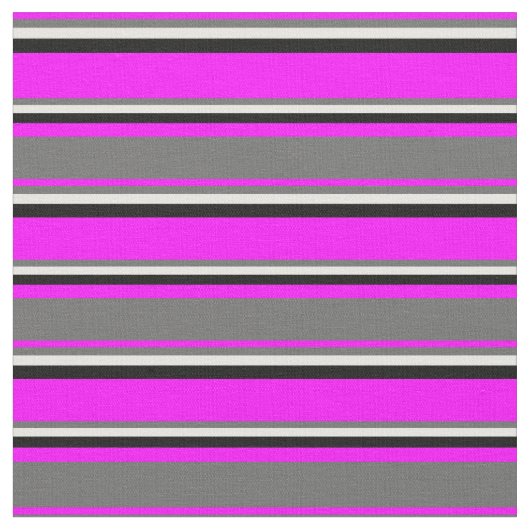 Fuchsia, Dim Grey, Mint Cream en Black Pattern Stof (Close Up)