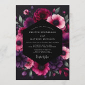 Fuchsia Dramatic Anemone Wedding Kaart (Voorkant)