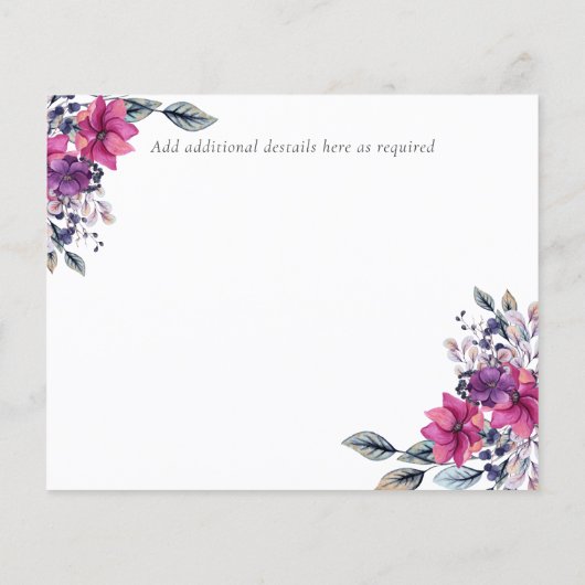 Fuchsia Dreams BEWAREN DE DATUM Budget (Achterkant)