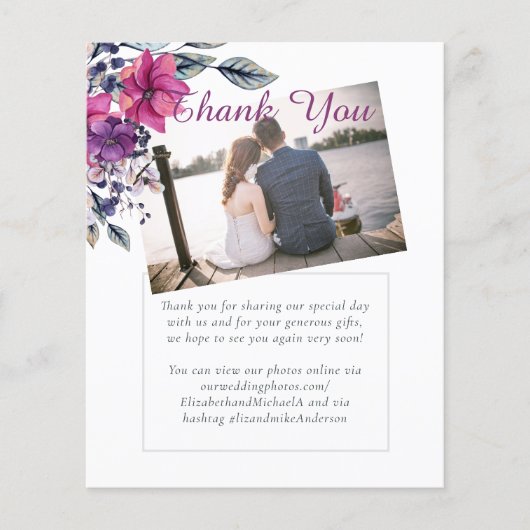 Fuchsia Dreams HARTELIJK DANK FOTO Huwelijk (Voorkant)