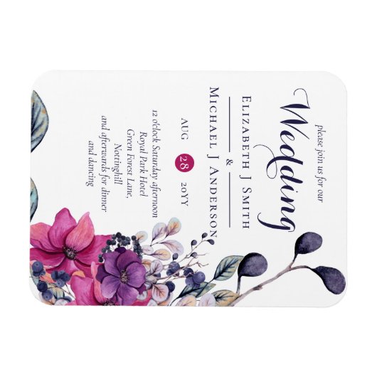 Fuchsia Dreams MAGNETIC Innovation or Save Date -  Magneet (Horizontaal)