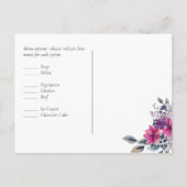 Fuchsia Dreams RSVP-Briefkaart met menuopties Briefkaart (Achterkant)