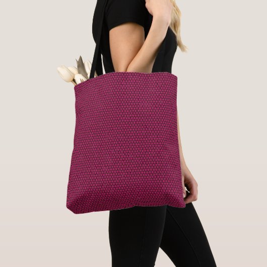 Fuchsia-driehoeken op zwart All-Over-Design Tas (Dichtbij)
