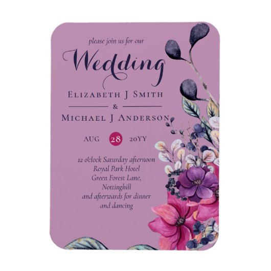 Fuchsia Dromen Coördineert Salie en Diep Roze Magneet (Verticaal)