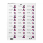 Fuchsia Dromen LABEL Retouradres voor Huwelijken (Full Sheet)