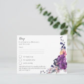 Fuchsia Dromen RSVP met Menu Prentbriefkaart (Staand voorkant)