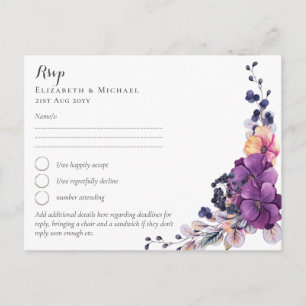 Fuchsia Dromen RSVP met Menu Prentbriefkaart