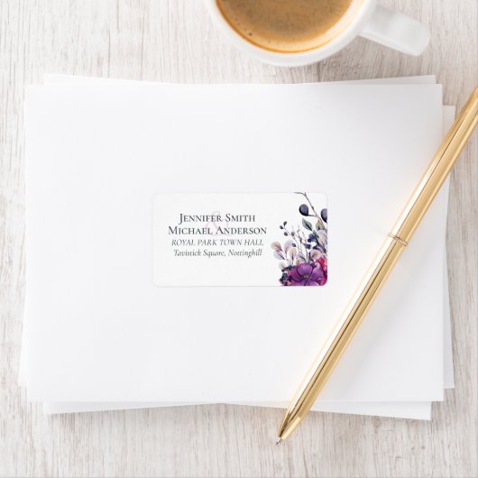 Fuchsia Droom ADRES ETIKETTEN Trouw Bloemen (Insitu)