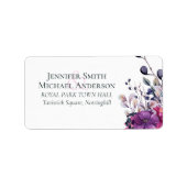 Fuchsia Droom ADRES ETIKETTEN Trouw Bloemen (Voorkant)