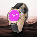Fuchsia effen kleur | Klassiek Elegant Horloge<br><div class="desc">Fuchsia effen kleur | Klassiek | Elegant | Trendy | Stijlvol | Cadeau</div>