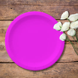 Fuchsia effen kleur | Klassiek Elegant Papieren Bordje