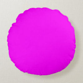Fuchsia effen kleur | Klassiek Elegant Rond Kussen