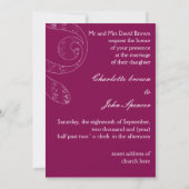 Fuchsia Eiffel Tower trouwuitnodiging Kaart (Achterkant)