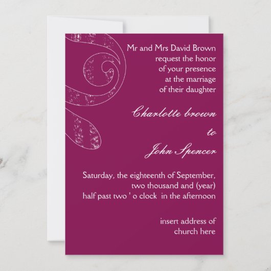 Fuchsia Eiffel Tower trouwuitnodiging Kaart (Achterkant)