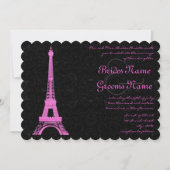 Fuchsia Eiffel Tower Weddenschap Kaart (Voorkant)