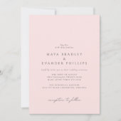 Fuchsia | Elegante klassieke stijl Blush bruiloft Kaart (Voorkant)