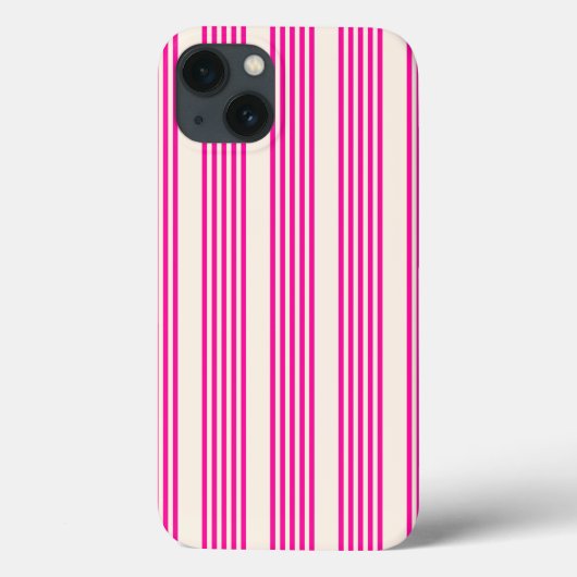 Fuchsia en beige vijf strepen patroon Case-Mate iPhone case (Achterkant)