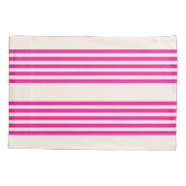 Fuchsia en beige vijf strepen patroon kussensloop (Achterkant)