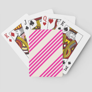 Fuchsia en beige vijf strepen patroon pokerkaarten