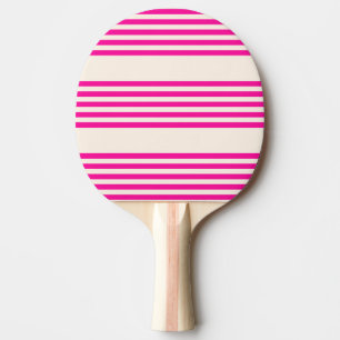 Fuchsia en beige vijf strepen patroon tafeltennisbatje