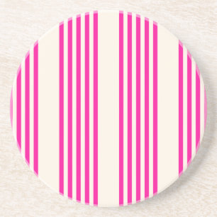Fuchsia en beige vijf strepen patroon zandsteen onderzetter