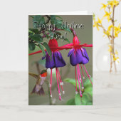 Fuchsia en de Moederdag van de Kolibrie Kaart (Gele Bloem)