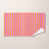 Fuchsia en geel vijf strepen patroon handdoek (Handdoek)