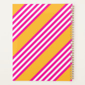 Fuchsia en geel vijf strepen patroon planner (Achterkant)