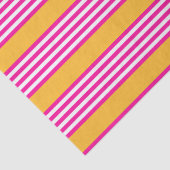 Fuchsia en geel vijf strepen patroon tissuepapier (Detail)