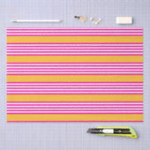 Fuchsia en geel vijf strepen patroon tissuepapier (Craft)