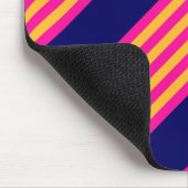 Fuchsia en gele strepen met blauw van de marine muismat (Hoek)