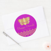 Fuchsia en Gold Diwali Party Favor Ronde Sticker (Envelop)