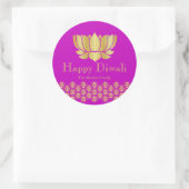 Fuchsia en Gold Diwali Party Favor Ronde Sticker (Tas)