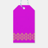Fuchsia en Goud Indisch Patroon Diwali Cadeaulabel (Achterkant)