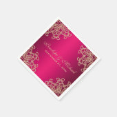 Fuchsia en gouden Indiase stijl bruiloft Servet (Hoek)