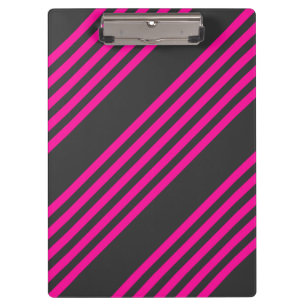 Fuchsia en houtskool vijf strepen patroon klembord
