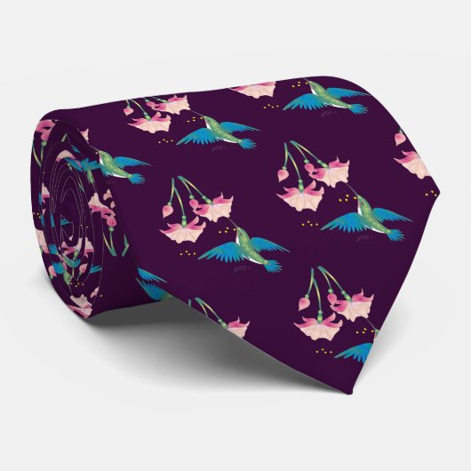 FUCHSIA EN HUMMINGBIRD DOOR SHARON SHARPE STROPDAS (Opgerold)