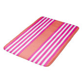 Fuchsia en levend koraal vijf strepen patroon badmat (Gekanteld)