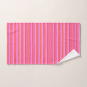Fuchsia en levend koraal vijf strepen patroon handdoek (Handdoek)