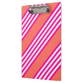 Fuchsia en levend koraal vijf strepen patroon klembord (Links)