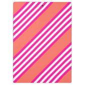 Fuchsia en levend koraal vijf strepen patroon klembord (Achterkant)