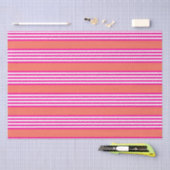 Fuchsia en levend koraal vijf strepen patroon tissuepapier (Craft)