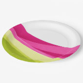 Fuchsia en Lime Groen Papieren Bordje (Gekanteld)