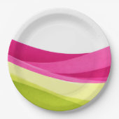 Fuchsia en Lime Groen Papieren Bordje (Voorkant)