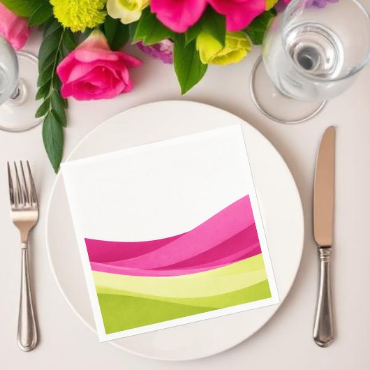 Fuchsia en Lime Groen  Servet