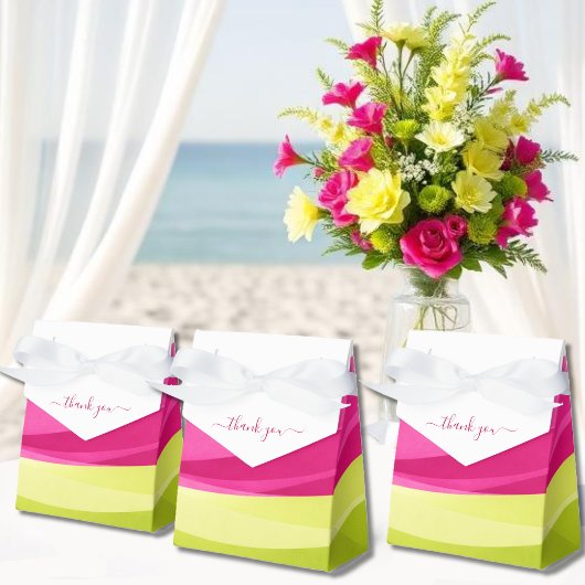 Fuchsia en Limegroene Favor Dozen Bedankdoosjes
