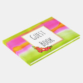 Fuchsia en Limoen Floral Boho Waterverf Gastenboek (Hoek)